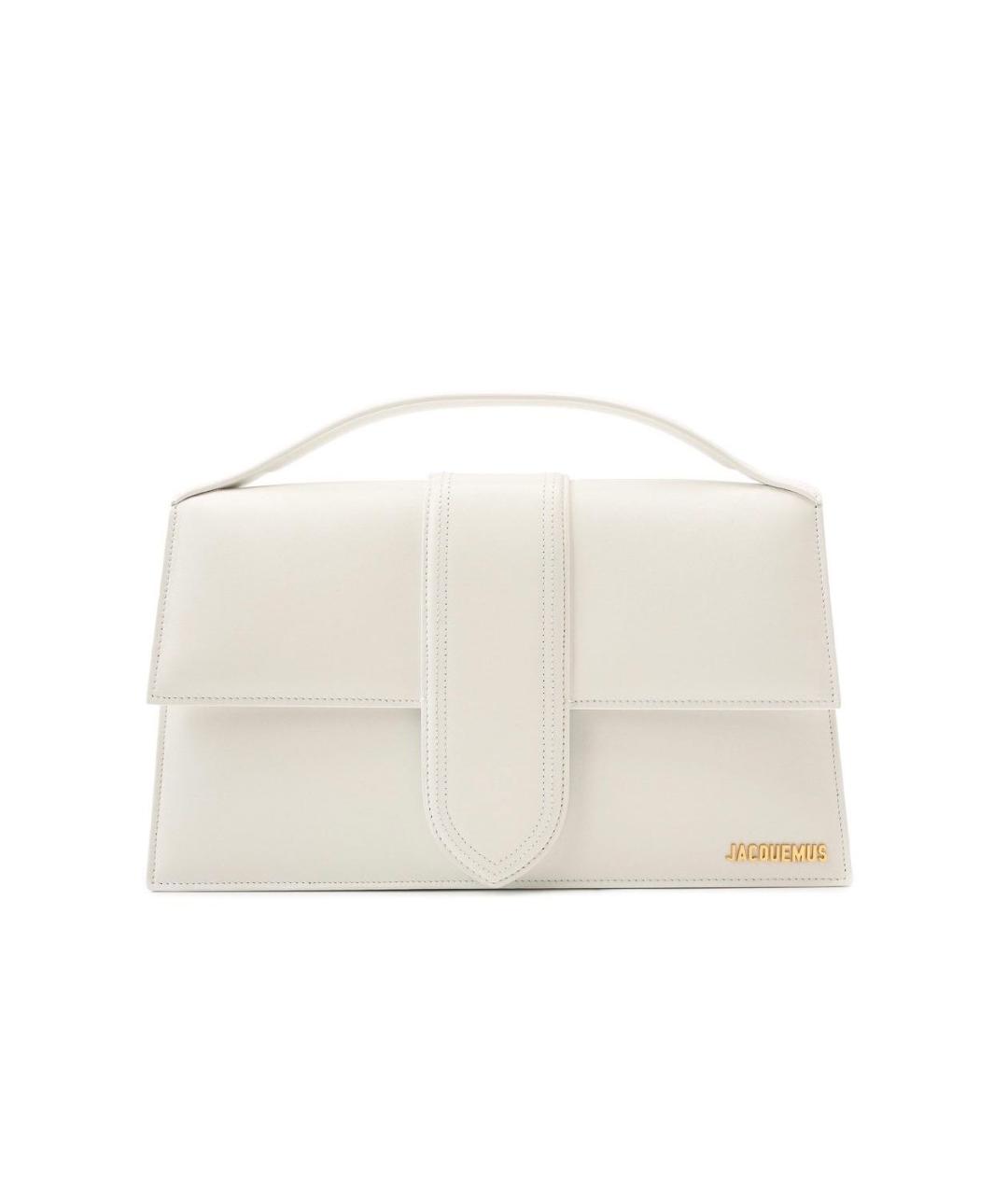 JACQUEMUS Белая кожаная сумка с короткими ручками, фото 7