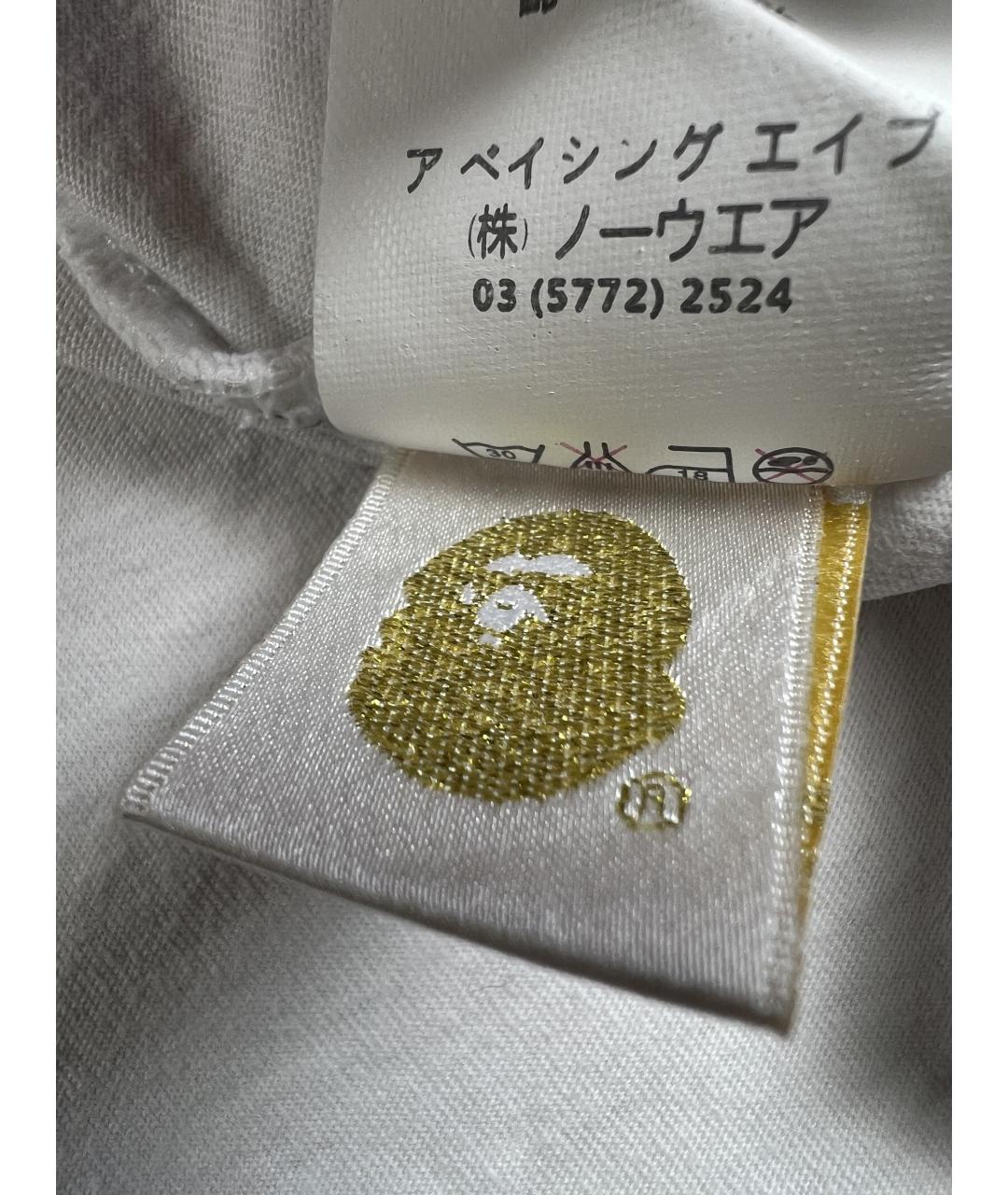 A BATHING APE Белая хлопковая футболка, фото 7