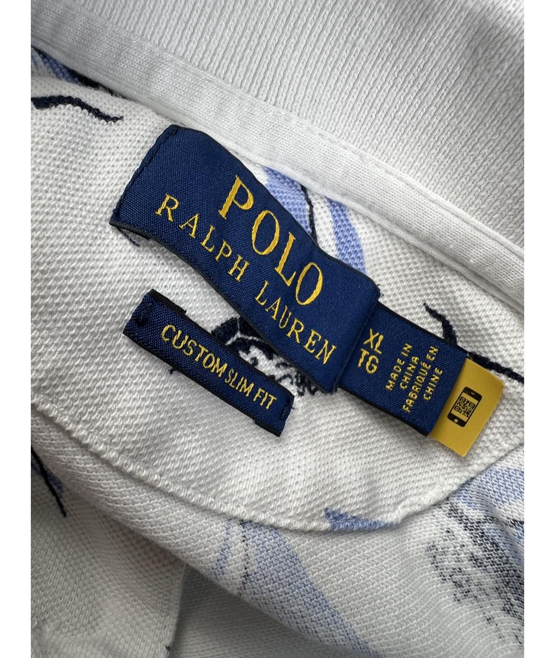 RALPH LAUREN Белое хлопковое поло с коротким рукавом, фото 4