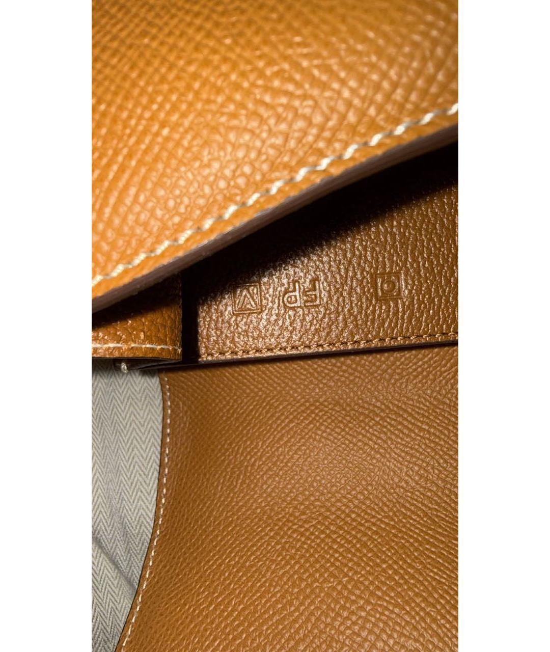 HERMES Коричневая кожаная сумка через плечо, фото 4
