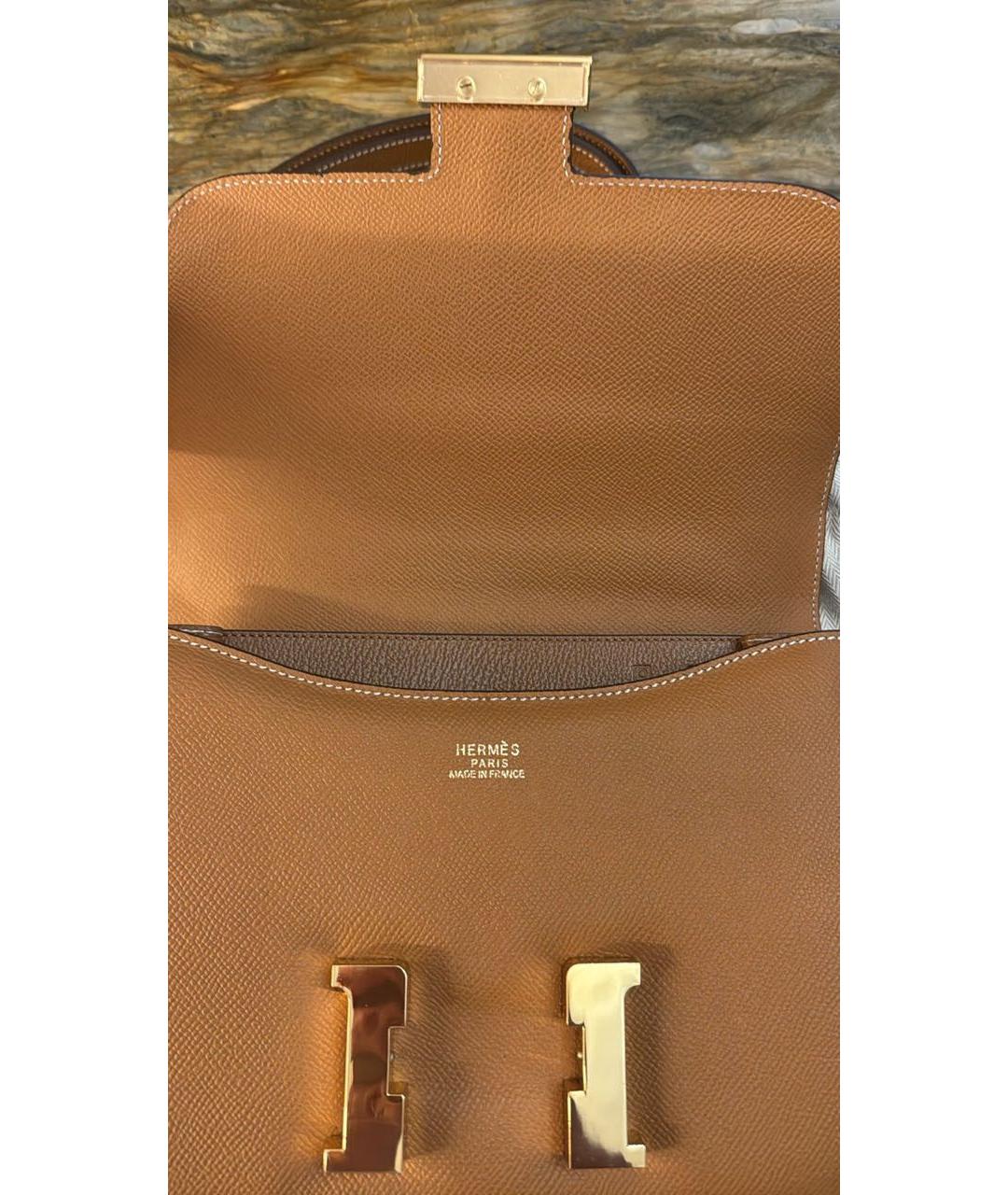 HERMES Коричневая кожаная сумка через плечо, фото 2