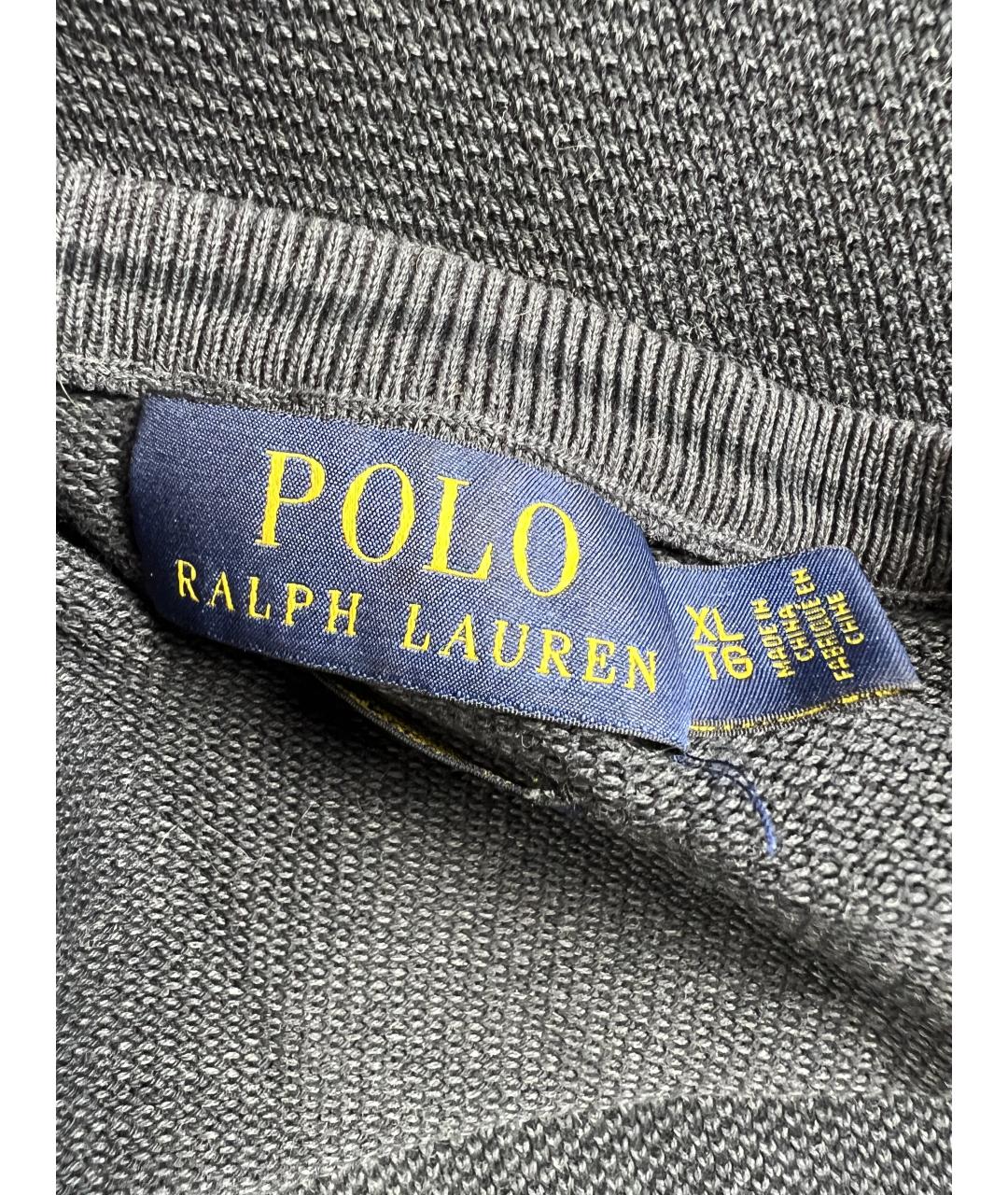 RALPH LAUREN Черный хлопковый джемпер / свитер, фото 3