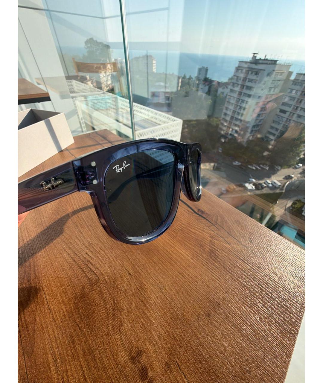 RAY BAN Темно-синие пластиковые солнцезащитные очки, фото 3
