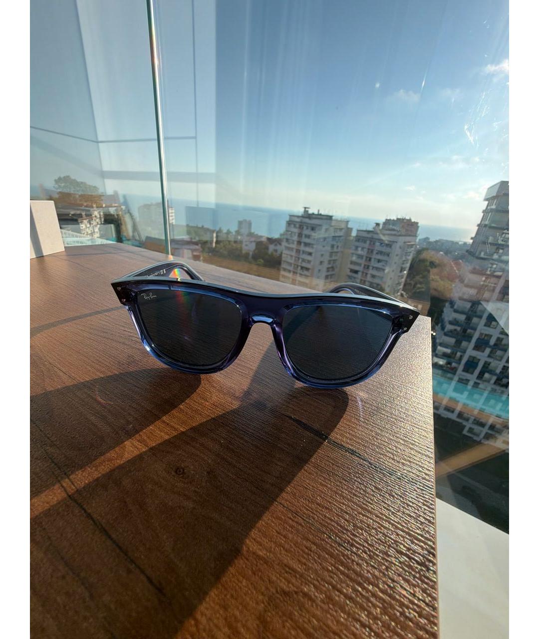 RAY BAN Темно-синие пластиковые солнцезащитные очки, фото 5