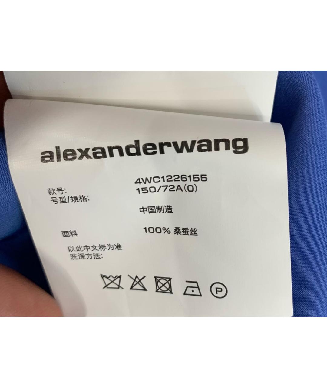 ALEXANDER WANG Голубое шелковое платье, фото 7