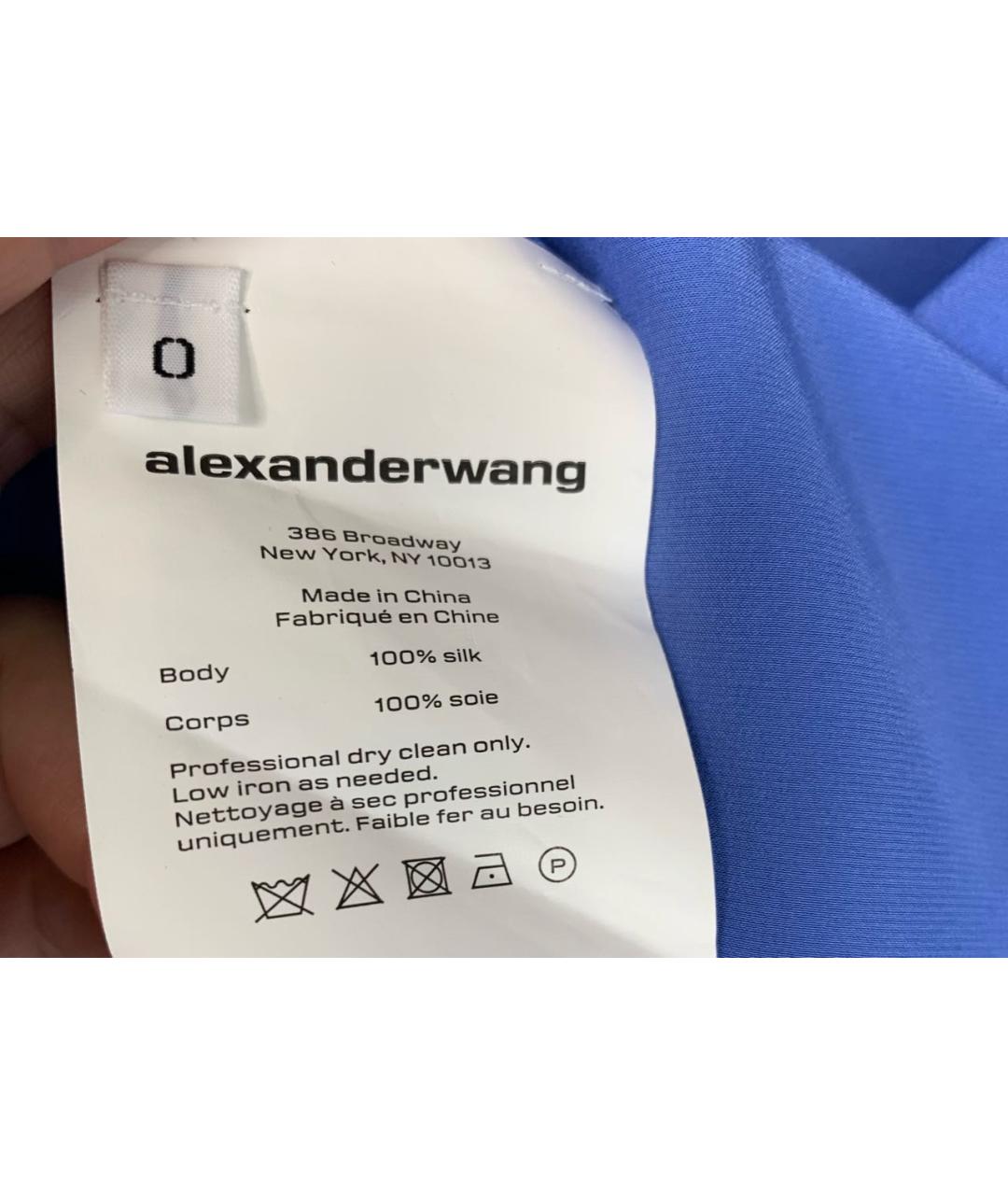 ALEXANDER WANG Голубое шелковое платье, фото 6