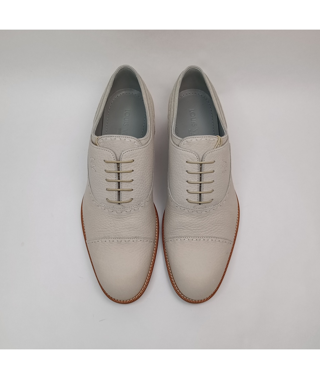 LOUIS VUITTON PRE-OWNED Белые нубуковые туфли, фото 4
