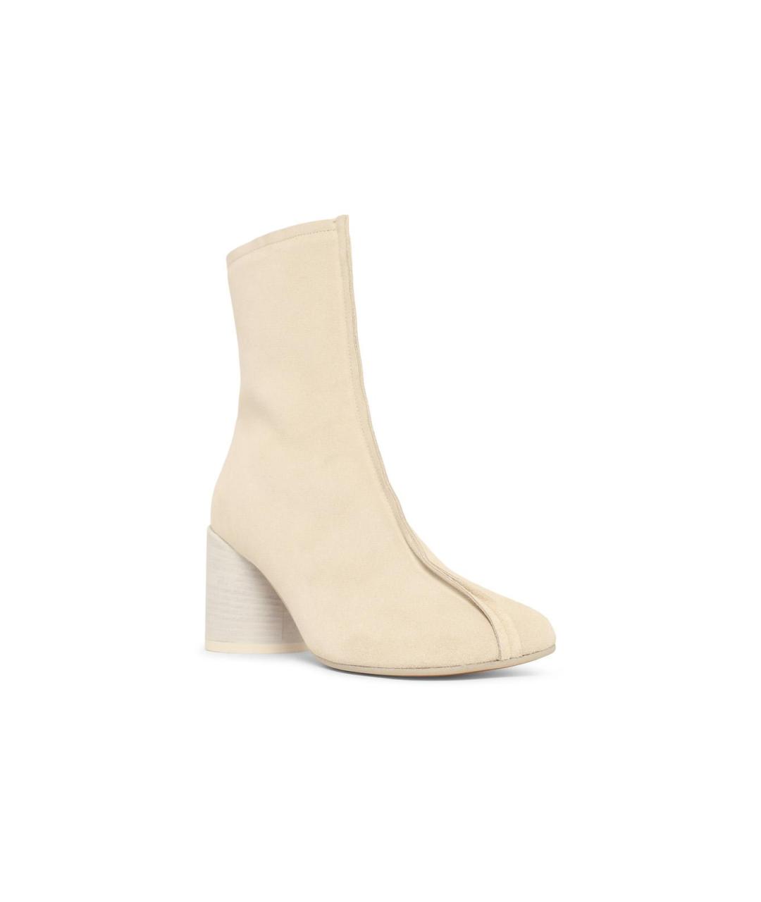 MM6 MAISON MARGIELA Бежевые замшевые ботильоны, фото 2