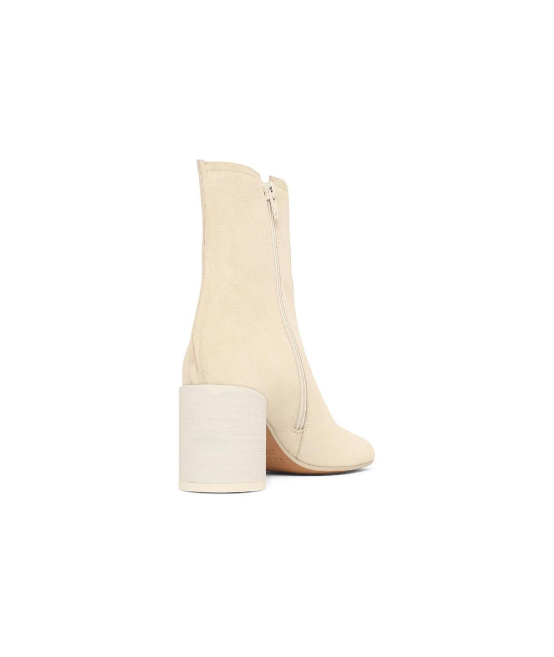 MM6 MAISON MARGIELA Бежевые замшевые ботильоны, фото 3