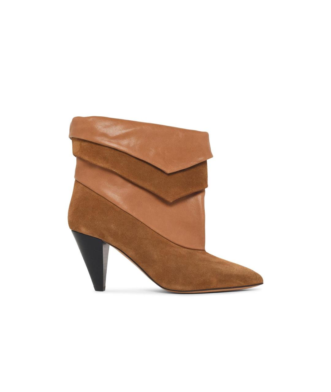 ISABEL MARANT Коричневые кожаные ботильоны, фото 1