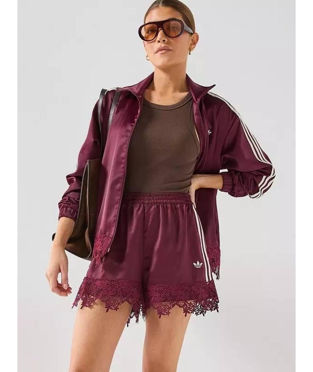 ADIDAS Бордовые атласные шорты, фото 5