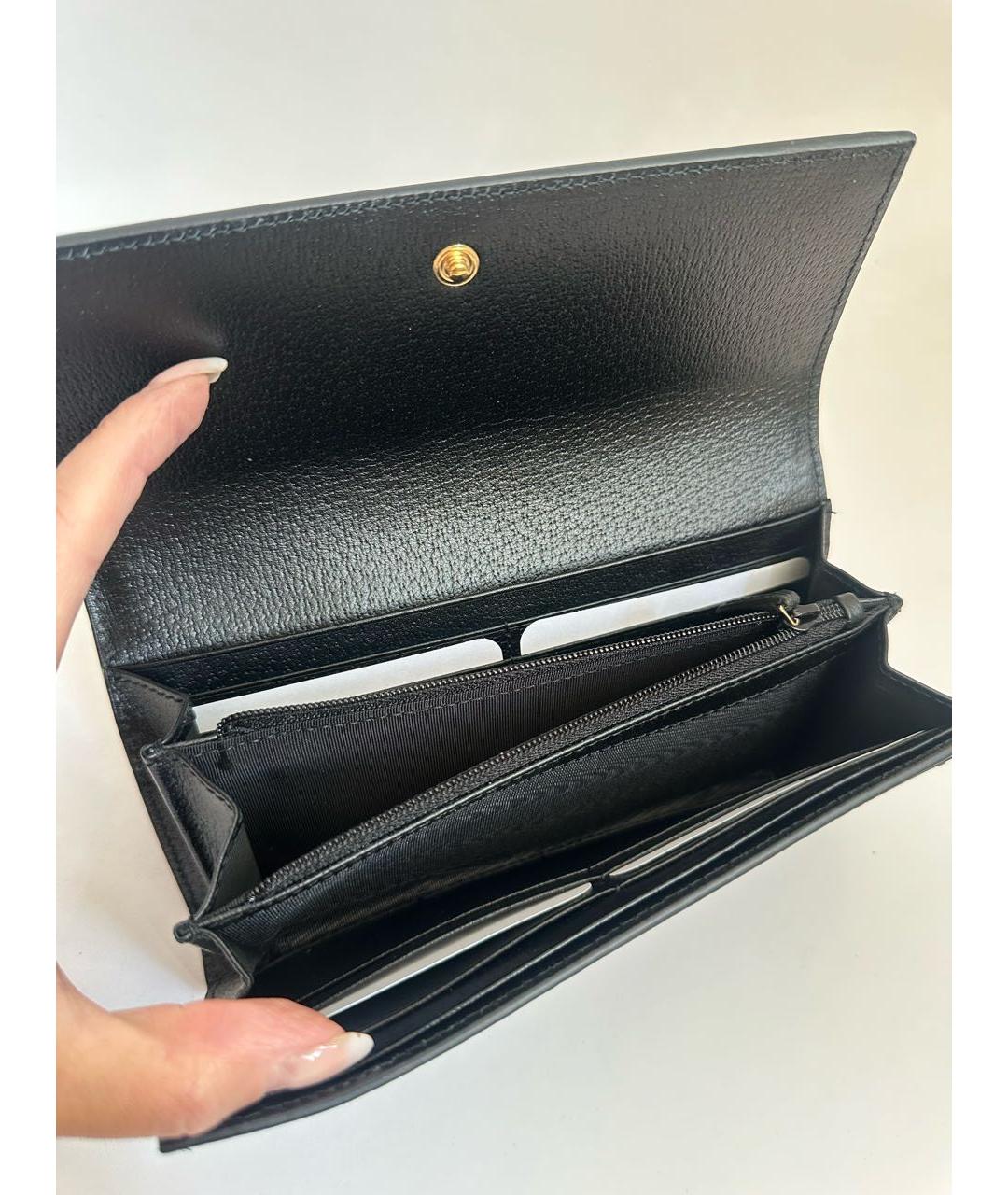 GUCCI Черный кожаный кошелек, фото 4