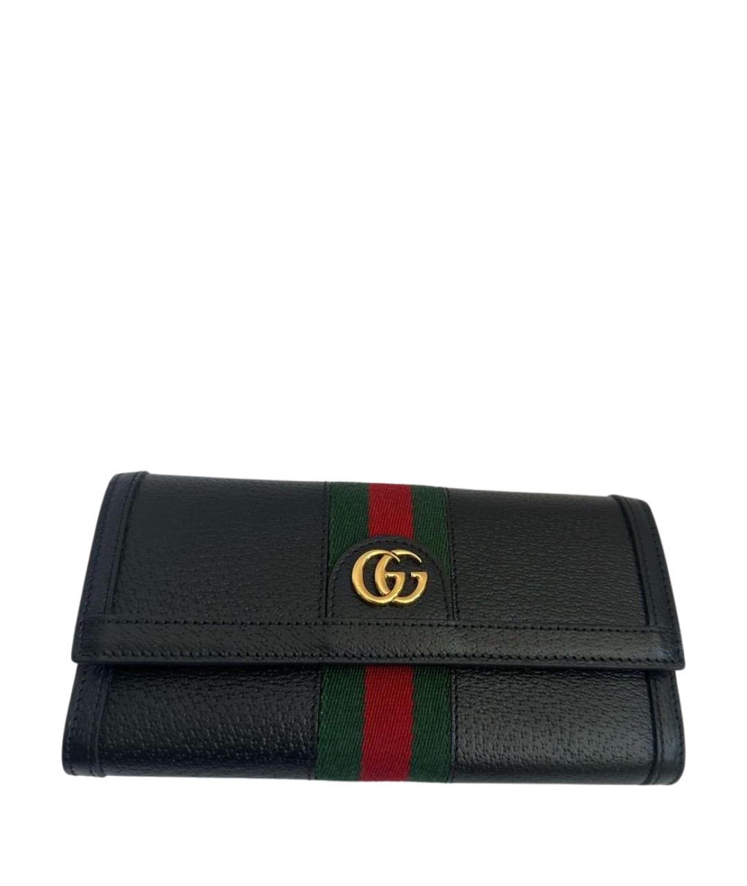 GUCCI Черный кожаный кошелек, фото 1