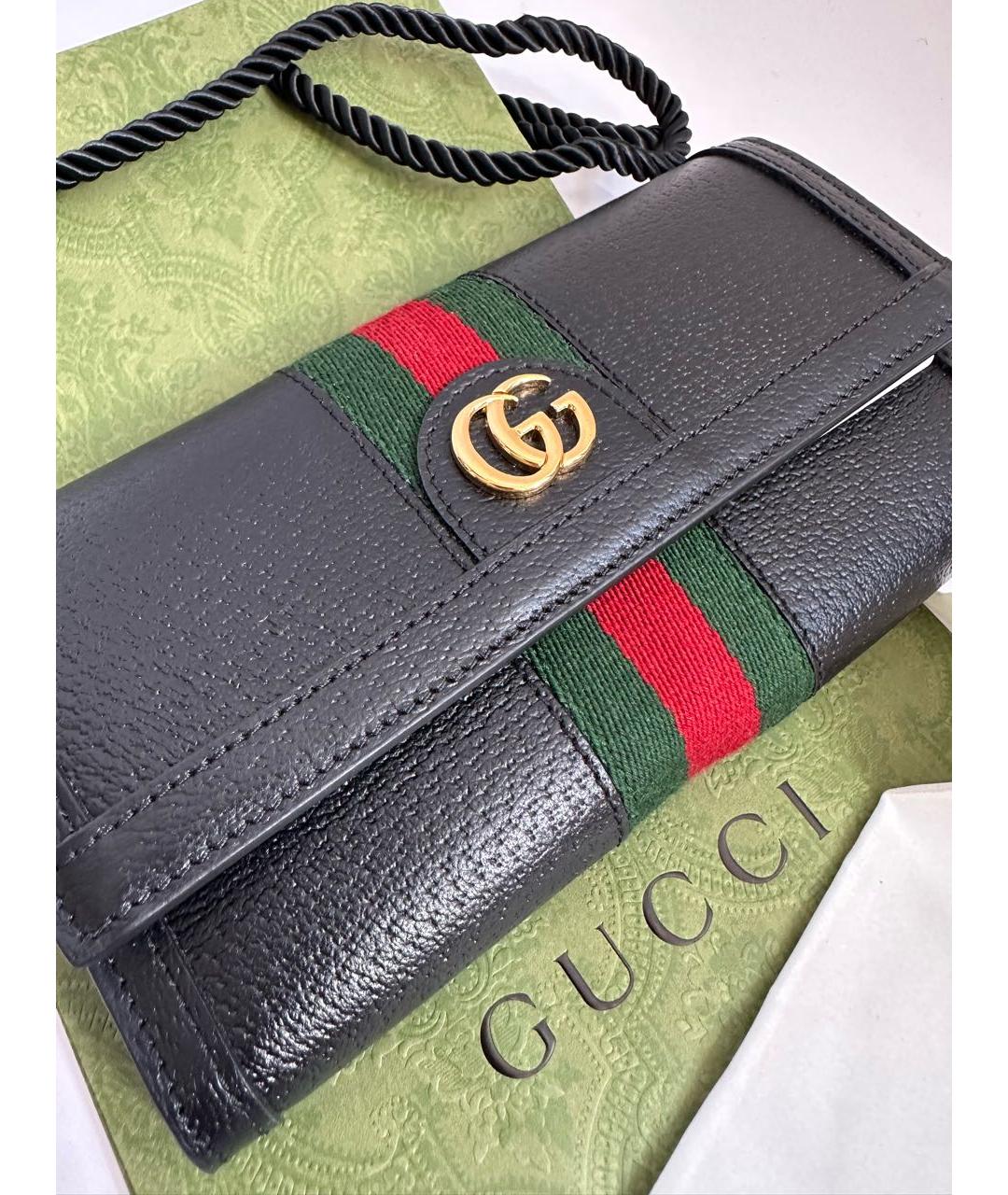 GUCCI Черный кожаный кошелек, фото 6