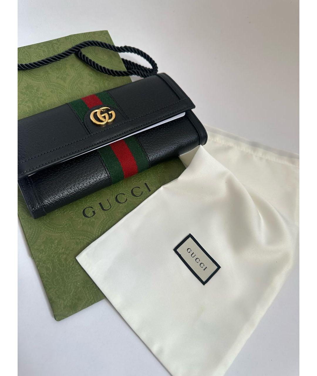 GUCCI Черный кожаный кошелек, фото 5