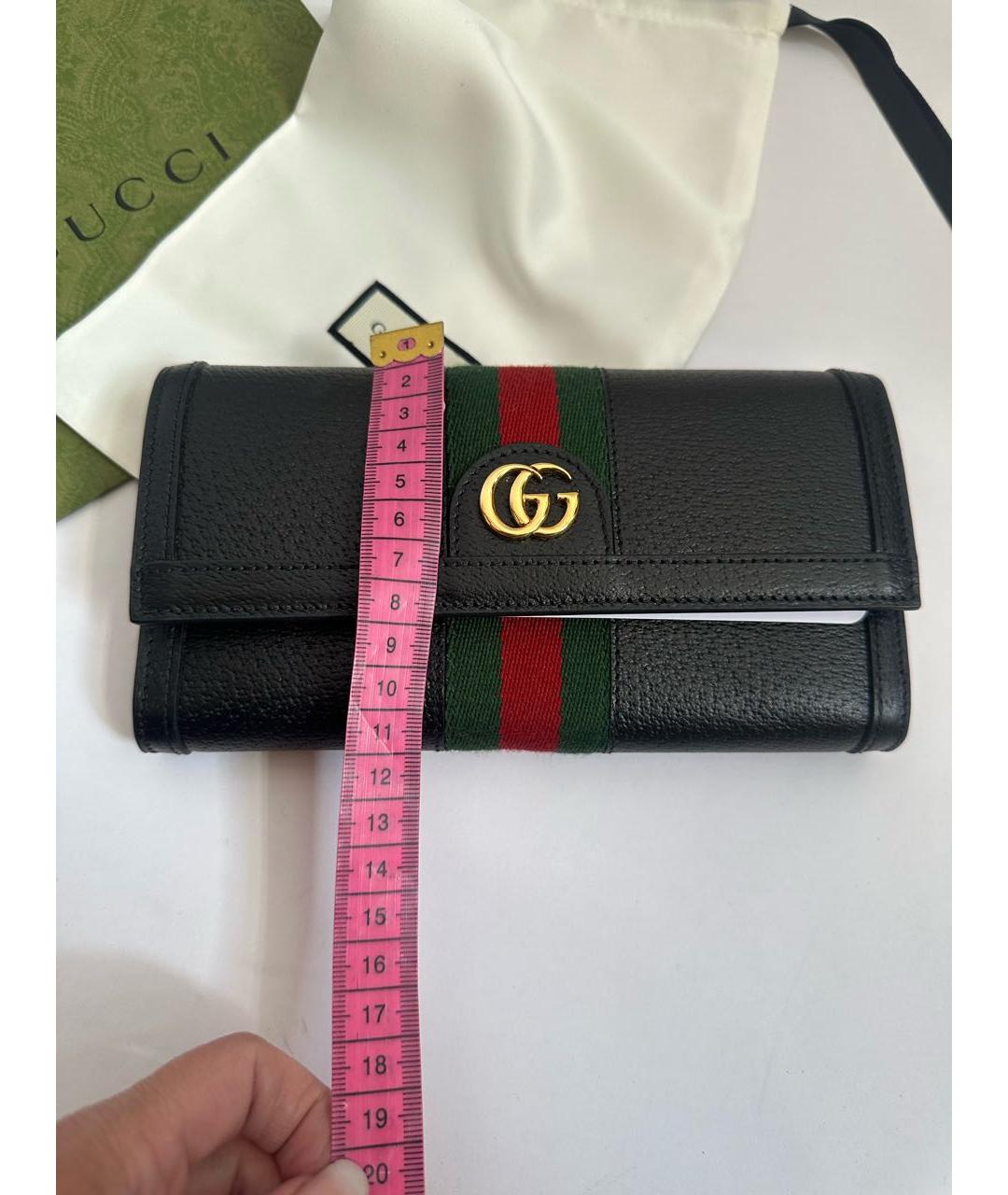 GUCCI Черный кожаный кошелек, фото 8
