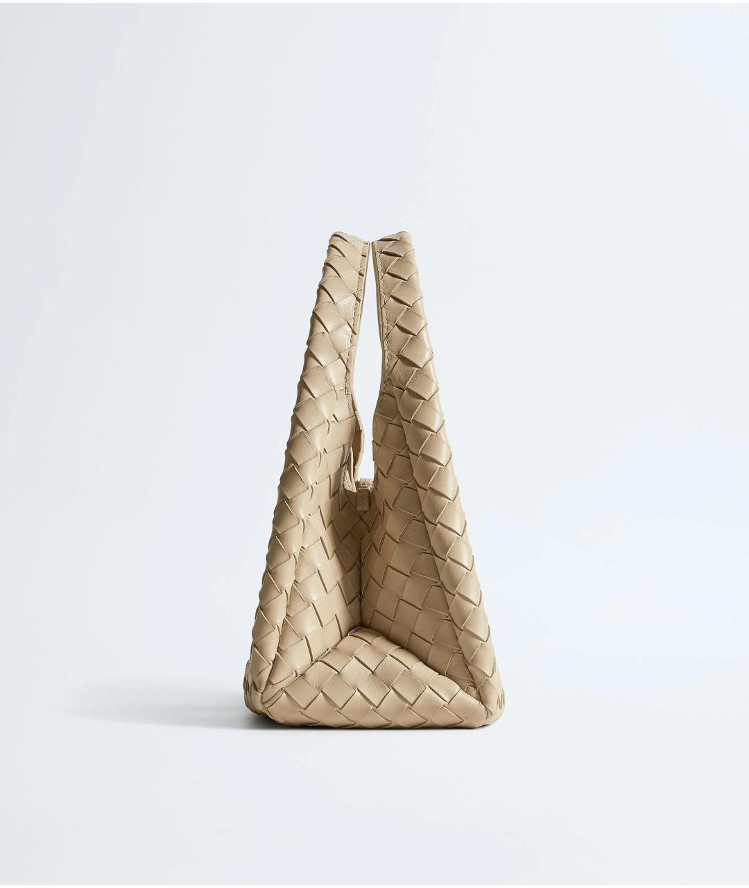 BOTTEGA VENETA Бежевая кожаная сумка через плечо, фото 3