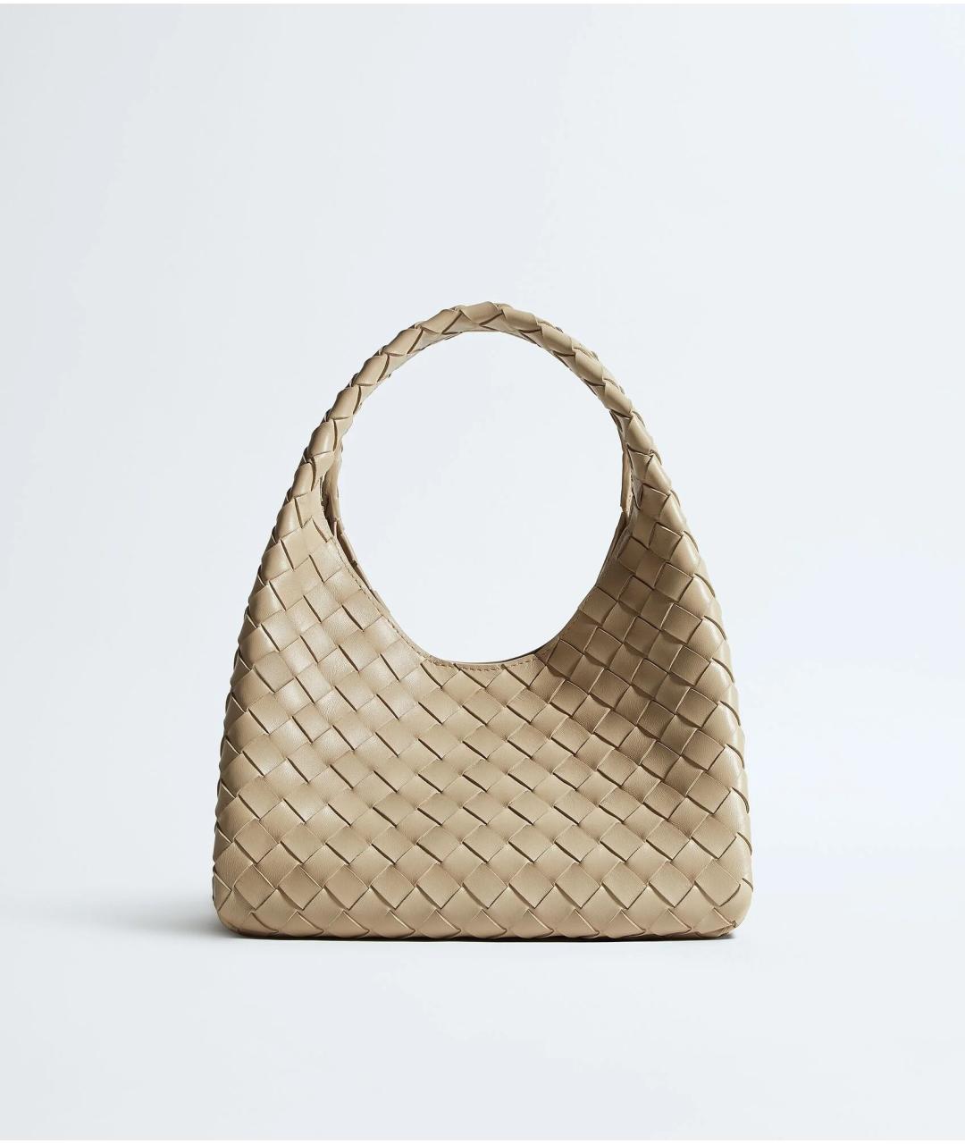 BOTTEGA VENETA Бежевая кожаная сумка через плечо, фото 4