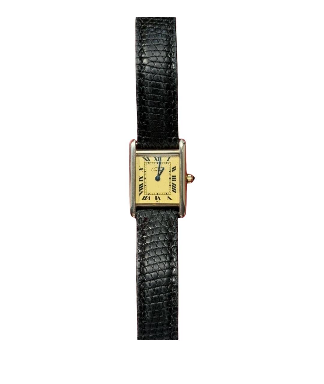 CARTIER Черные часы из экзотической кожи, фото 1