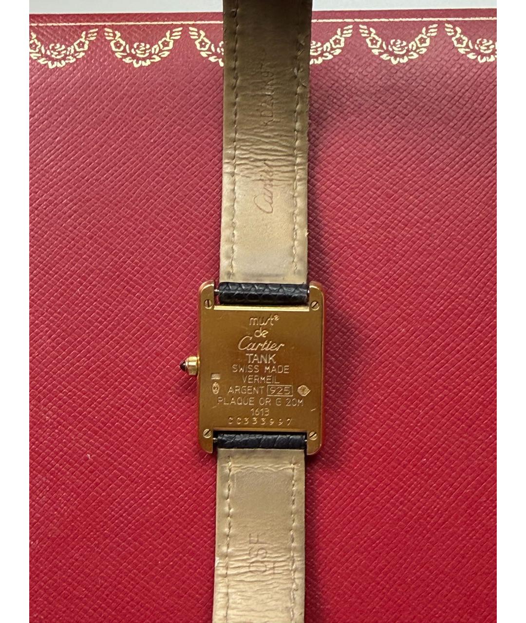 CARTIER Черные часы из экзотической кожи, фото 2