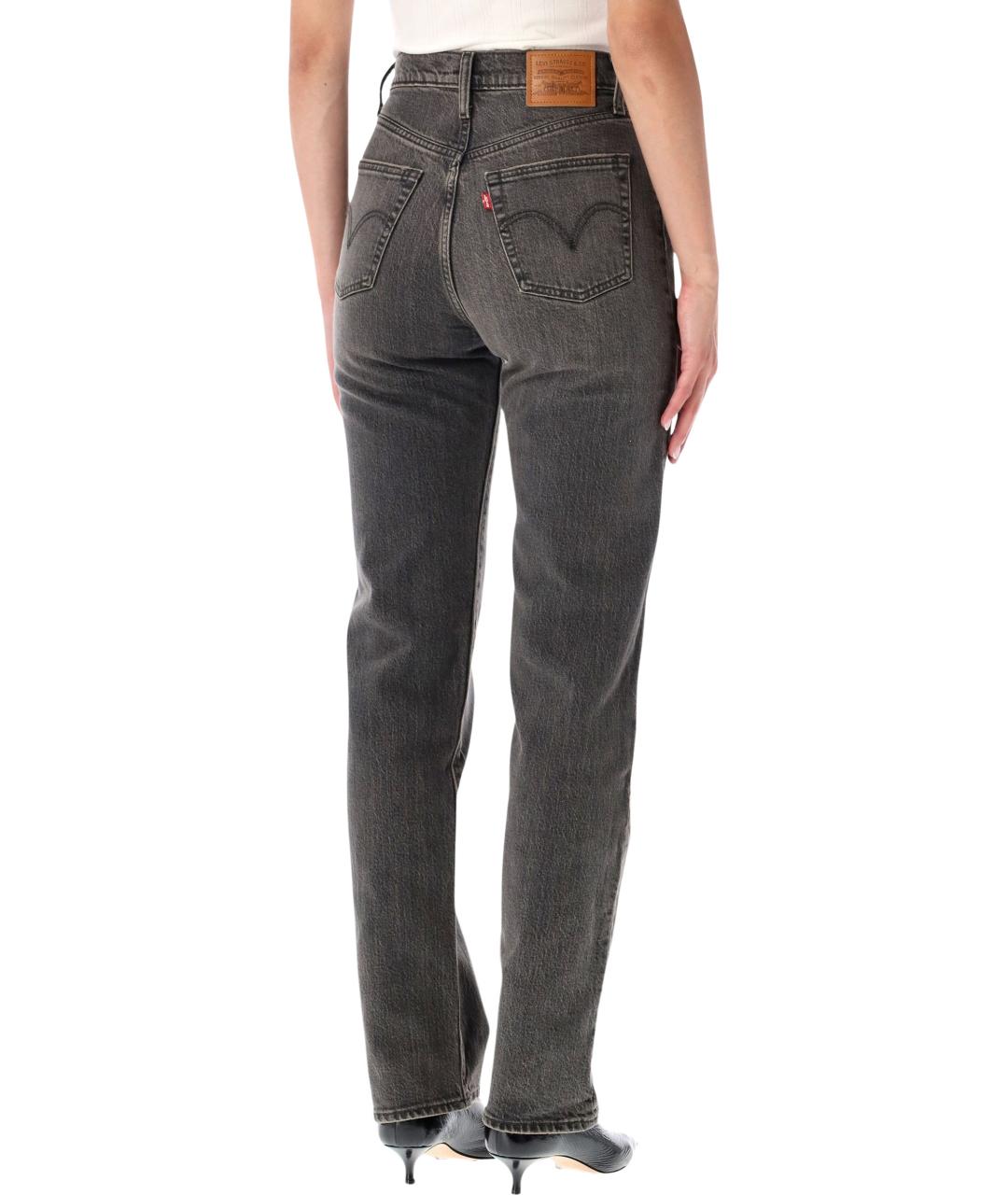 LEVI'S Черные хлопковые прямые джинсы, фото 2