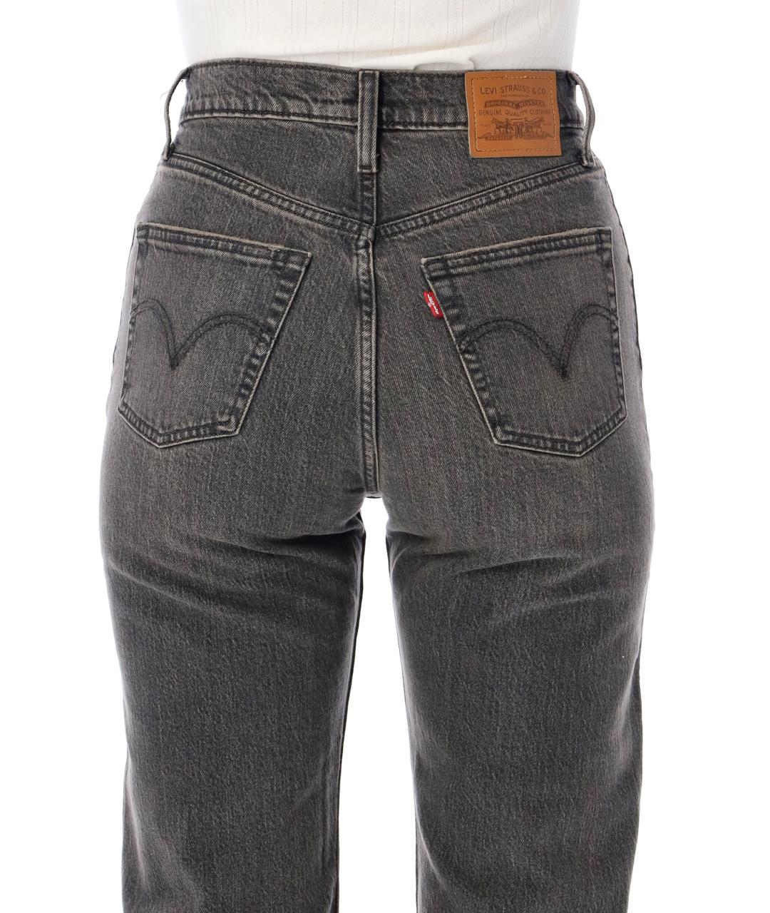 LEVI'S Черные хлопковые прямые джинсы, фото 3