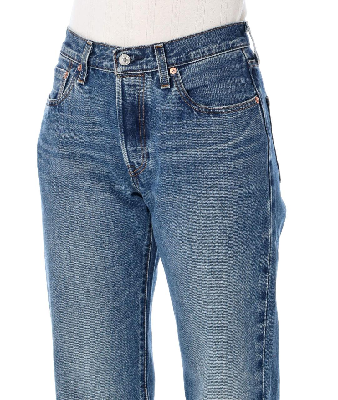 LEVI'S Синие хлопковые прямые джинсы, фото 3
