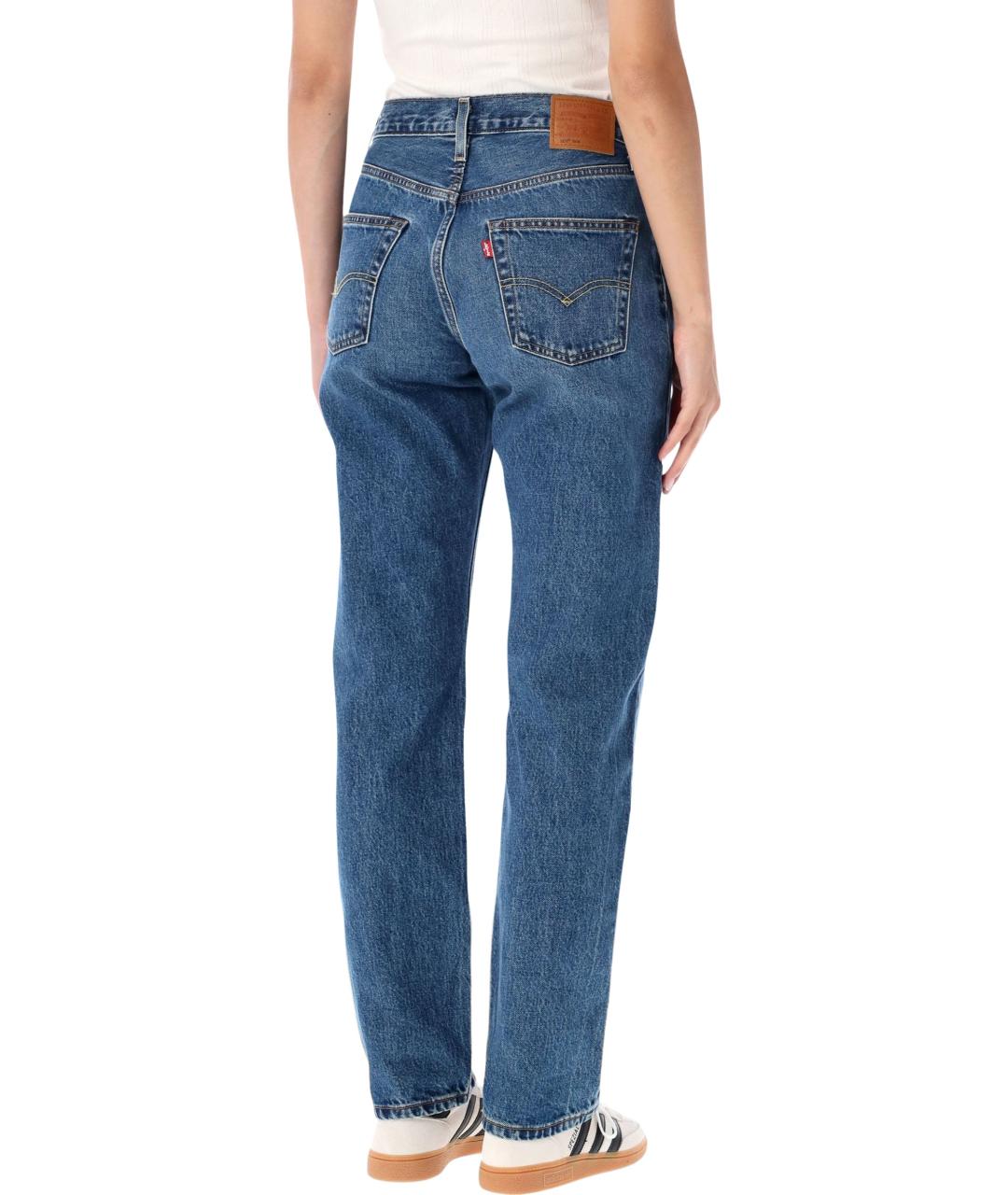 LEVI'S Синие хлопковые прямые джинсы, фото 2
