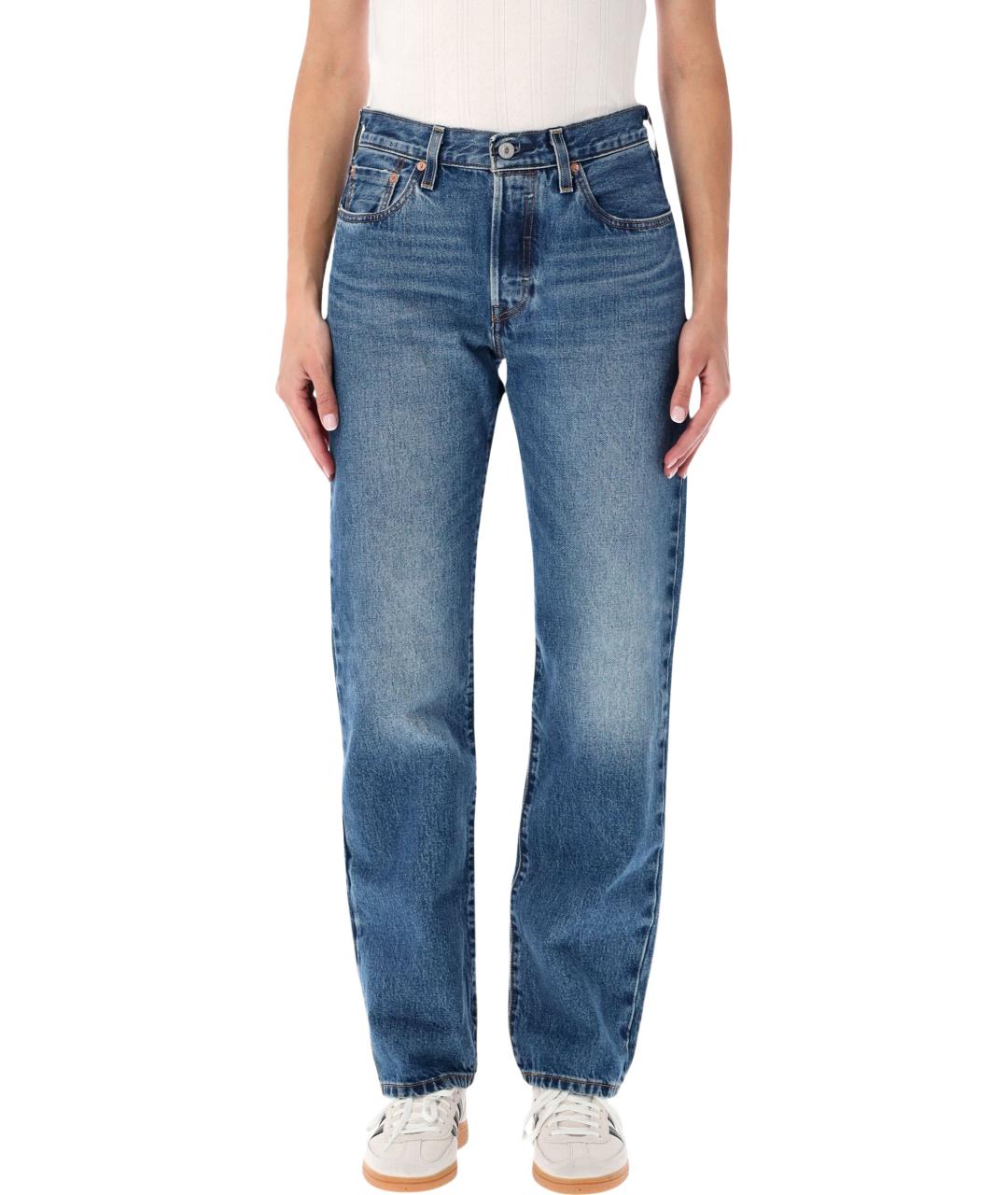 LEVI'S Синие хлопковые прямые джинсы, фото 1