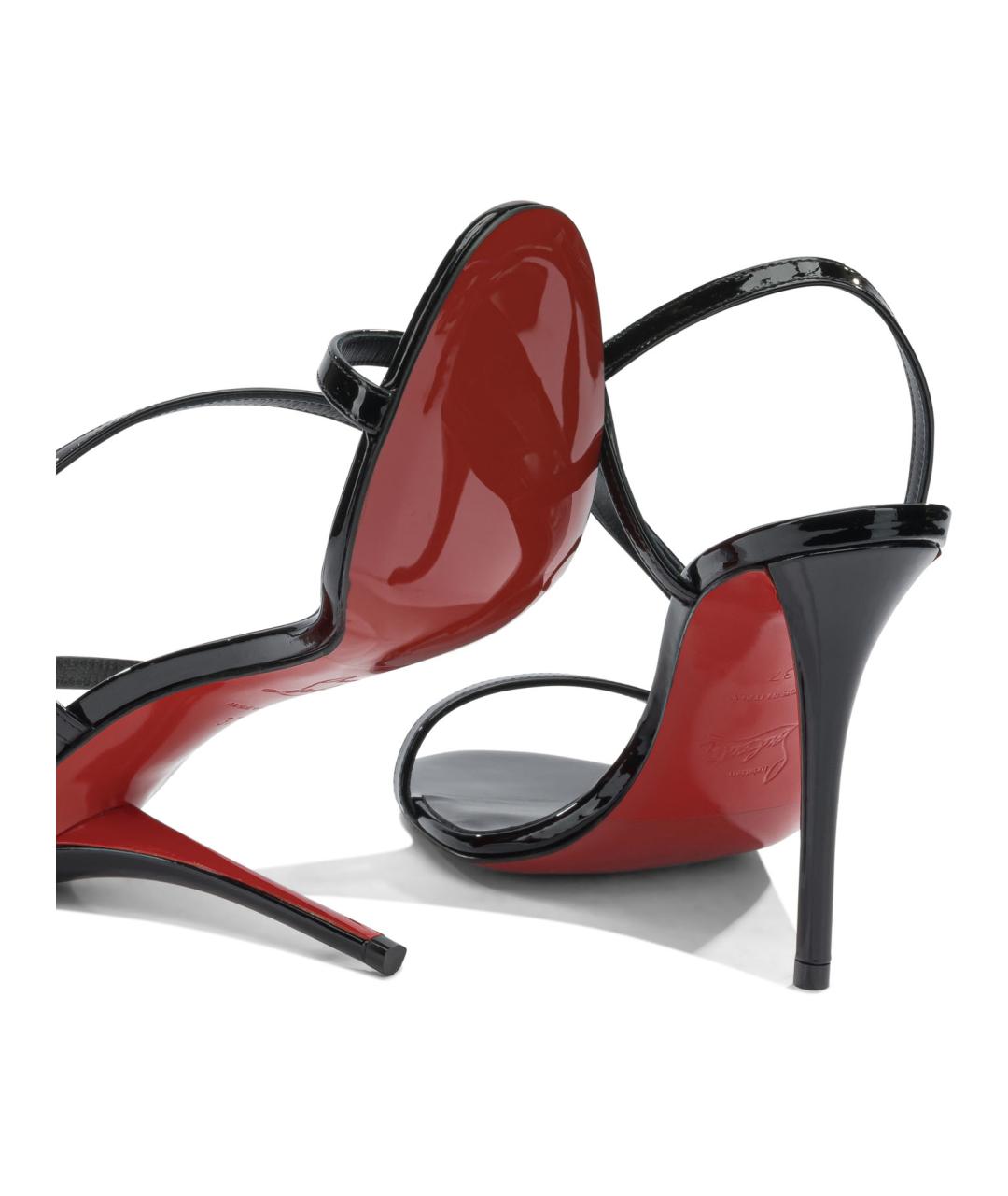 CHRISTIAN LOUBOUTIN Черные кожаные босоножки, фото 5