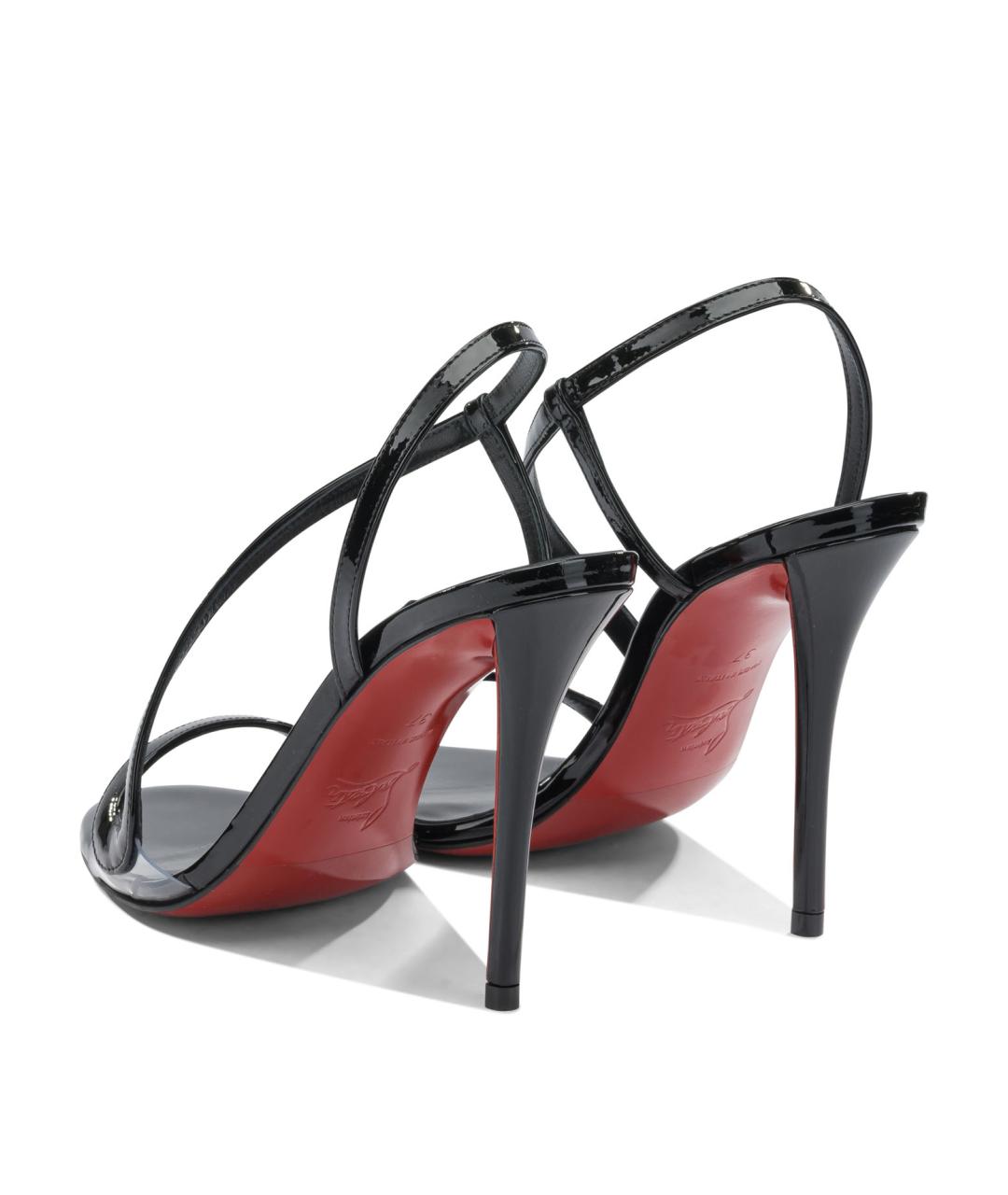 CHRISTIAN LOUBOUTIN Черные кожаные босоножки, фото 4