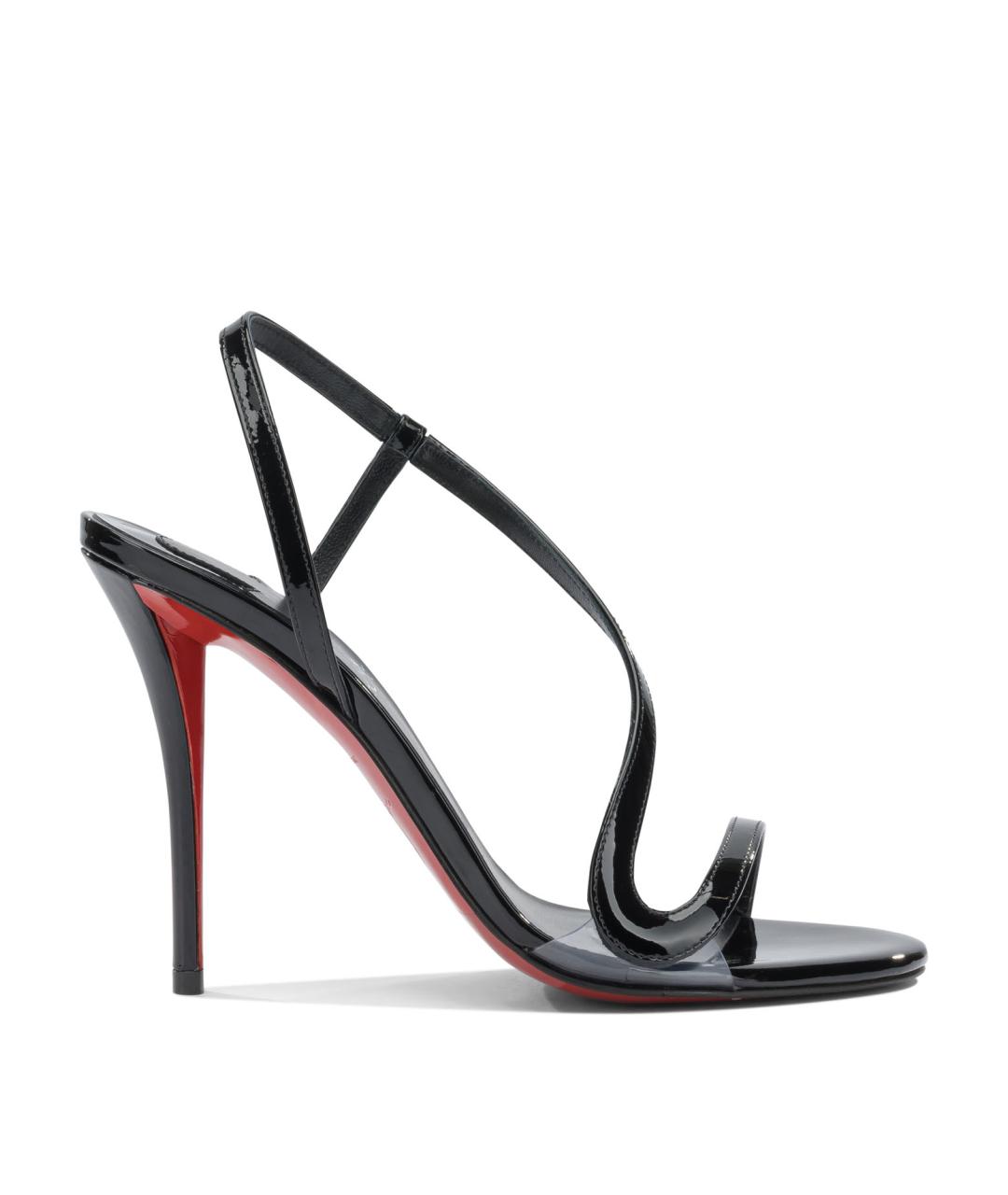 CHRISTIAN LOUBOUTIN Черные кожаные босоножки, фото 1