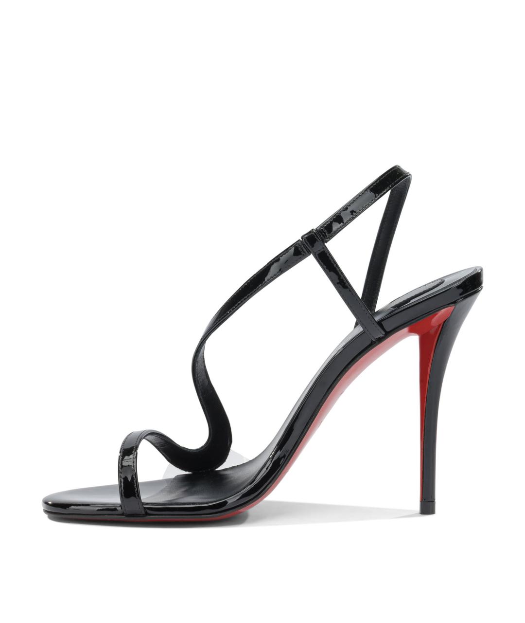 CHRISTIAN LOUBOUTIN Черные кожаные босоножки, фото 3