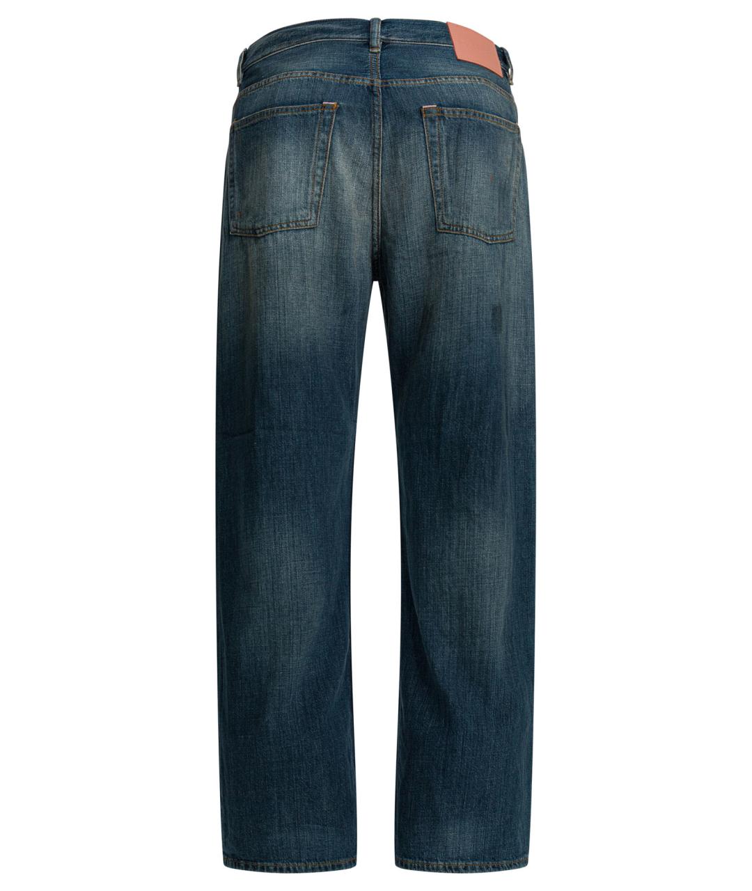 ACNE STUDIOS Синие хлопковые прямые джинсы, фото 2