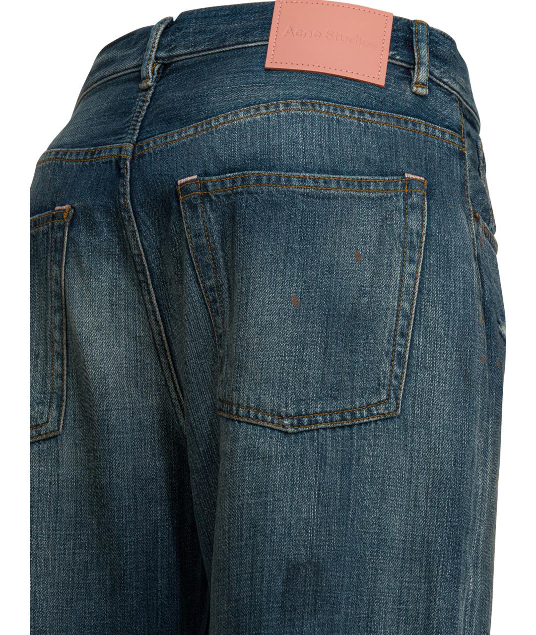 ACNE STUDIOS Синие хлопковые прямые джинсы, фото 4