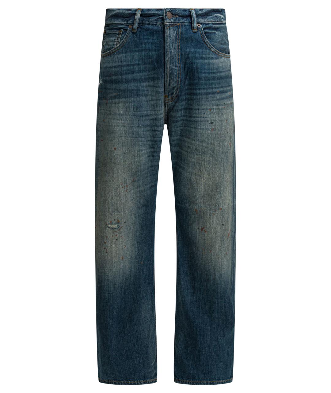 ACNE STUDIOS Синие хлопковые прямые джинсы, фото 1