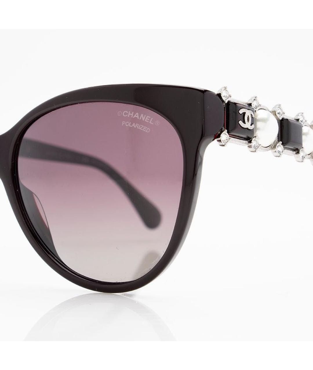 CHANEL Черные пластиковые солнцезащитные очки, фото 3