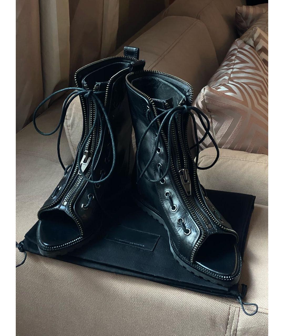 ALEXANDER WANG Черные кожаные полусапоги, фото 2