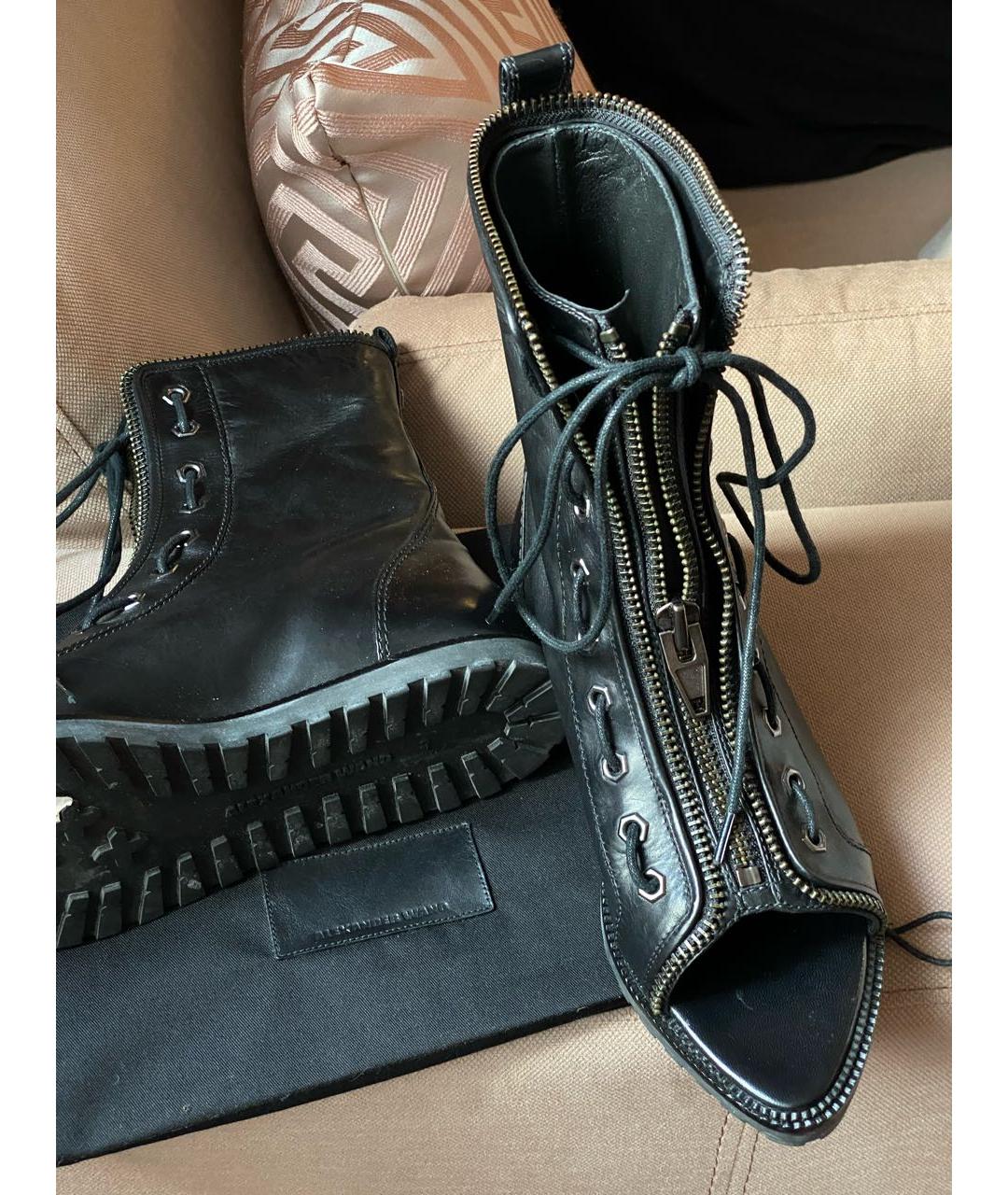 ALEXANDER WANG Черные кожаные полусапоги, фото 3