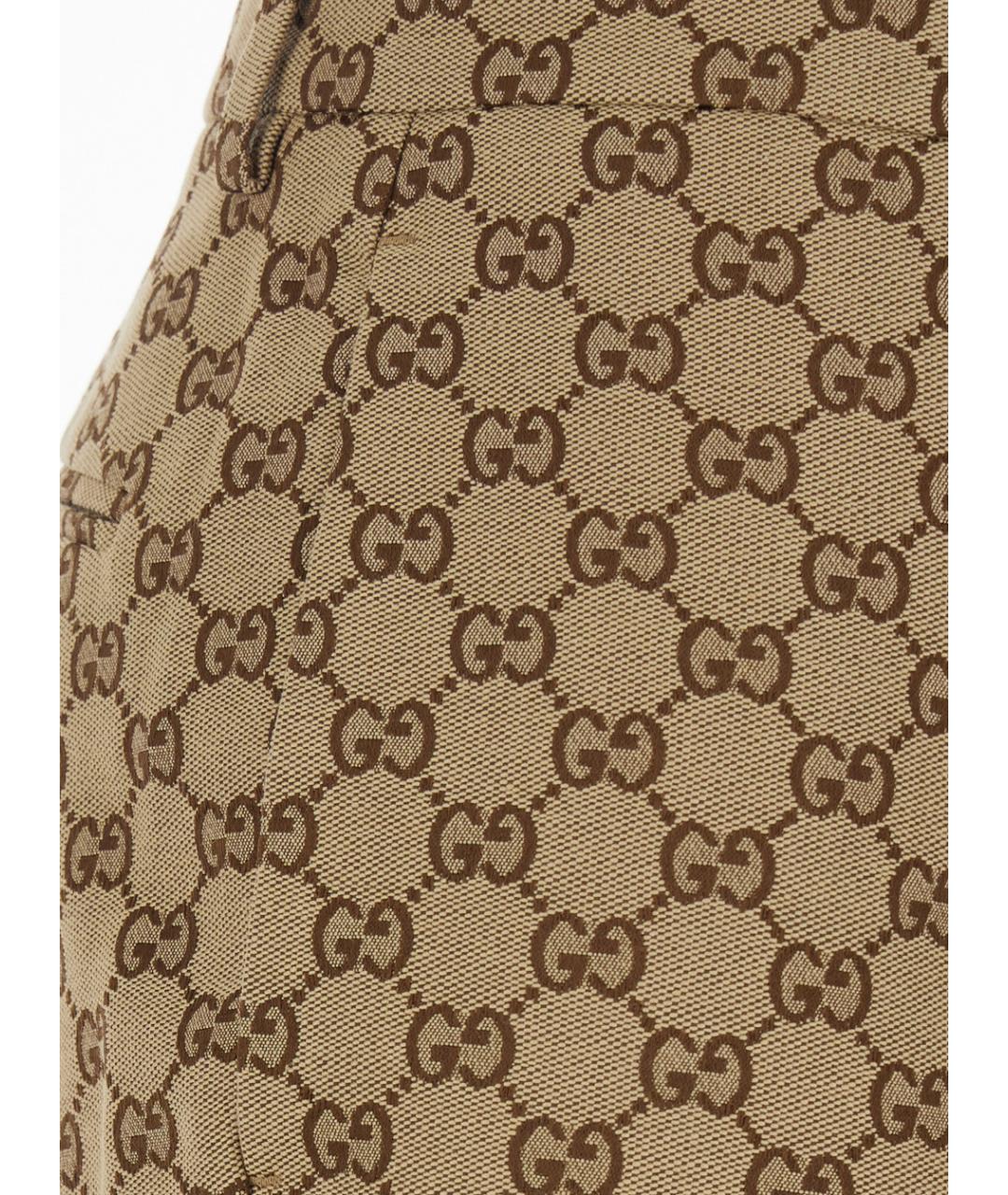 GUCCI Бежевые прямые брюки, фото 3
