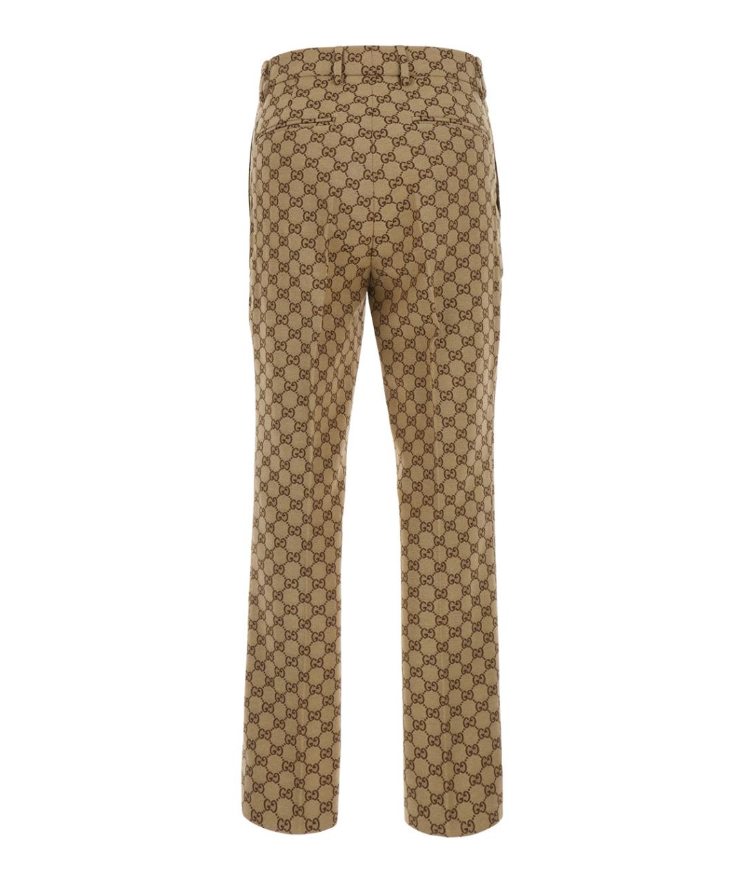 GUCCI Бежевые прямые брюки, фото 2
