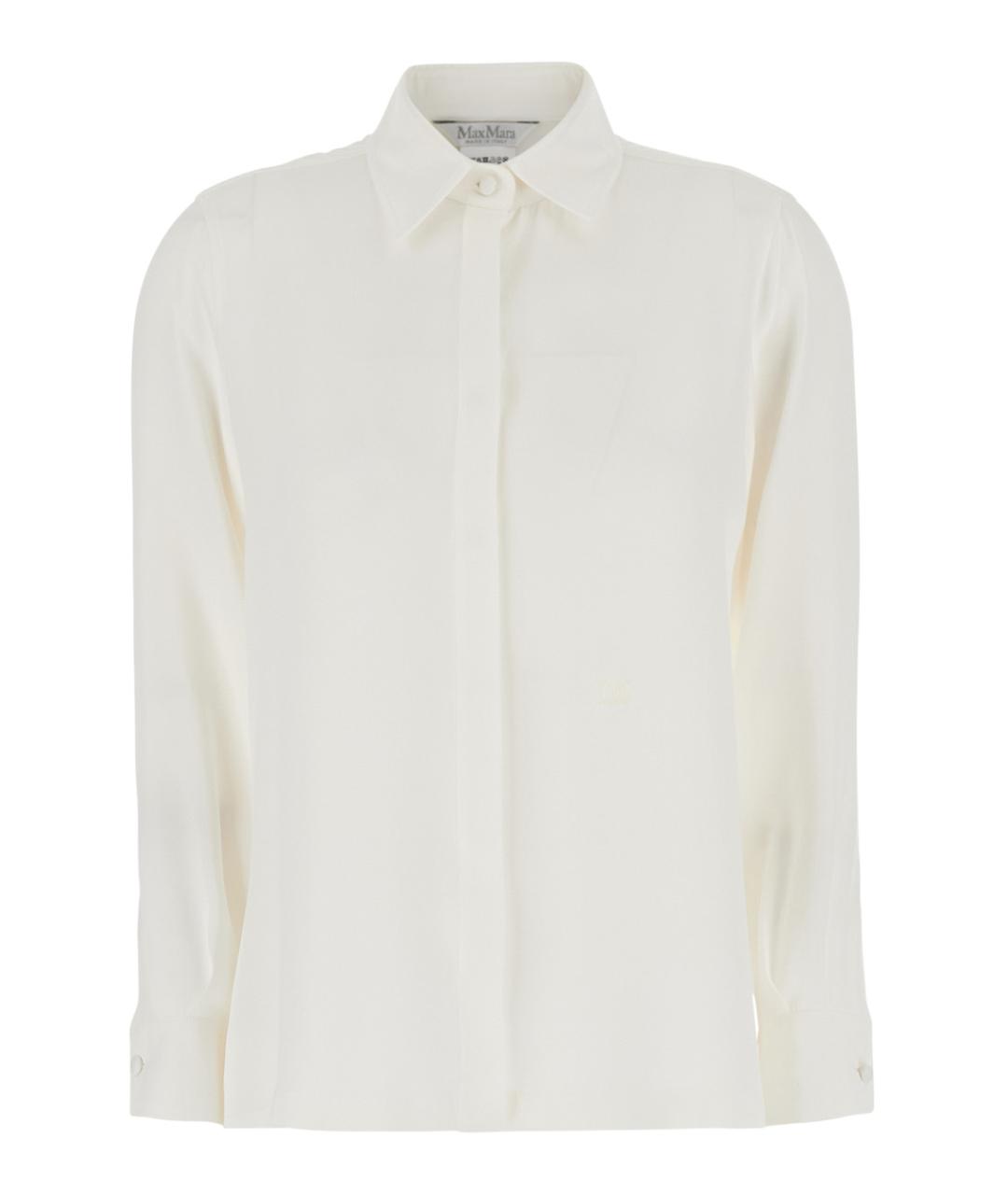 MAX MARA Белая шелковая рубашка, фото 1
