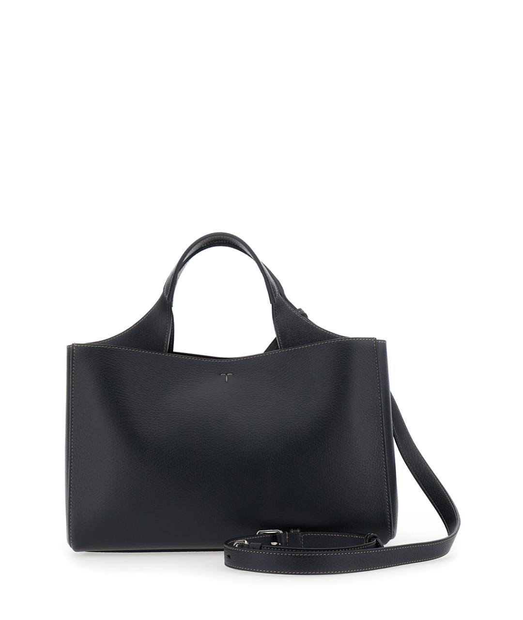 TOD'S Черная кожаная сумка тоут, фото 2