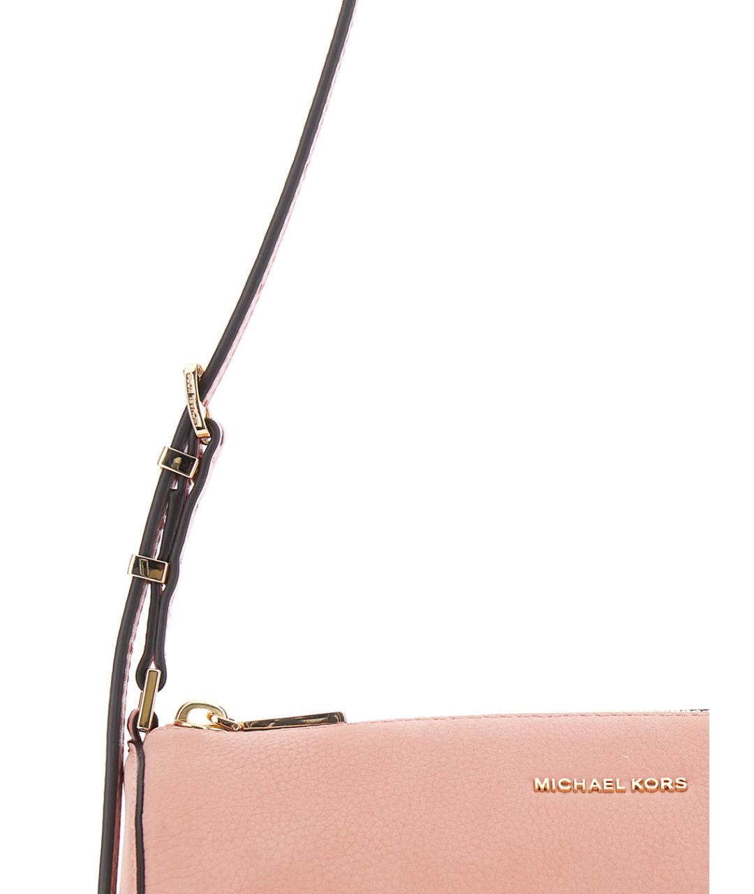 MICHAEL MICHAEL KORS Розовая кожаная сумка через плечо, фото 3