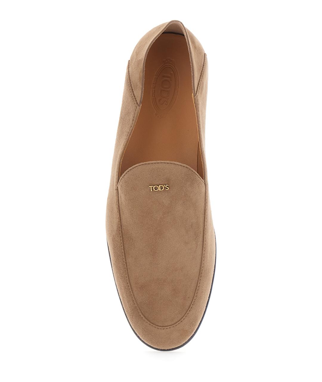 TOD'S Бежевые замшевые лоферы, фото 4