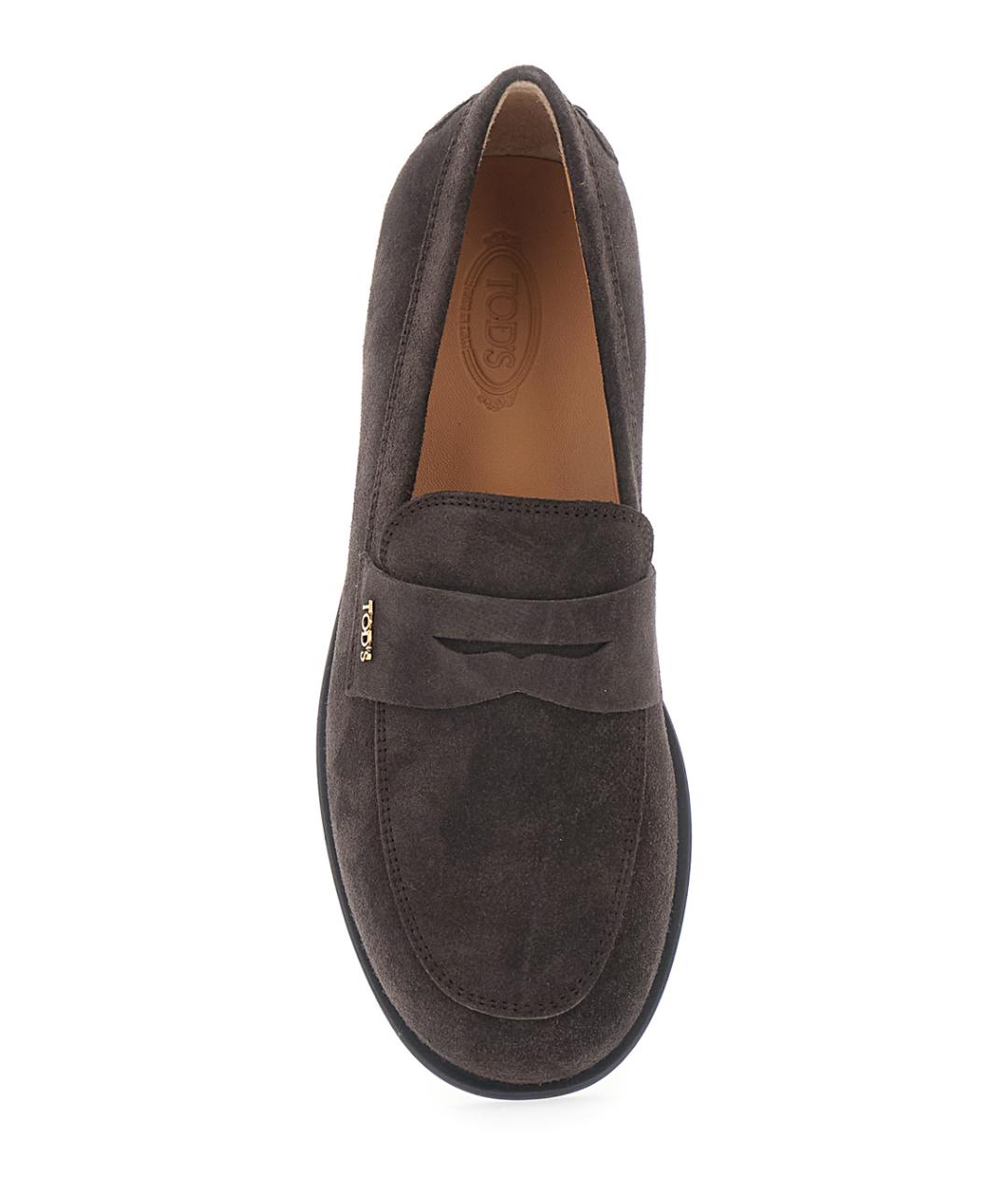 TOD'S Коричневые кожаные лоферы, фото 4