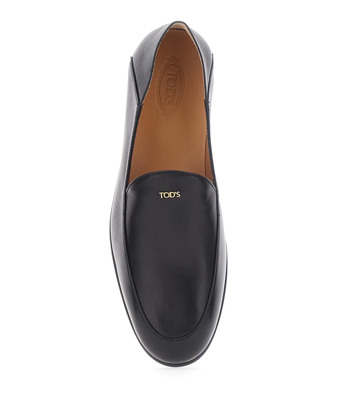 TOD'S Черные кожаные лоферы, фото 4