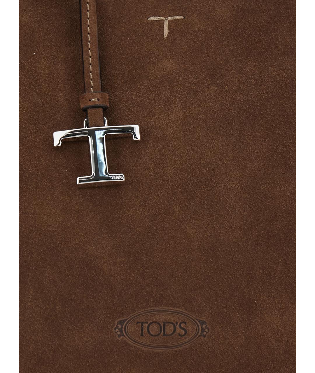 TOD'S Коричневая кожаная сумка тоут, фото 3