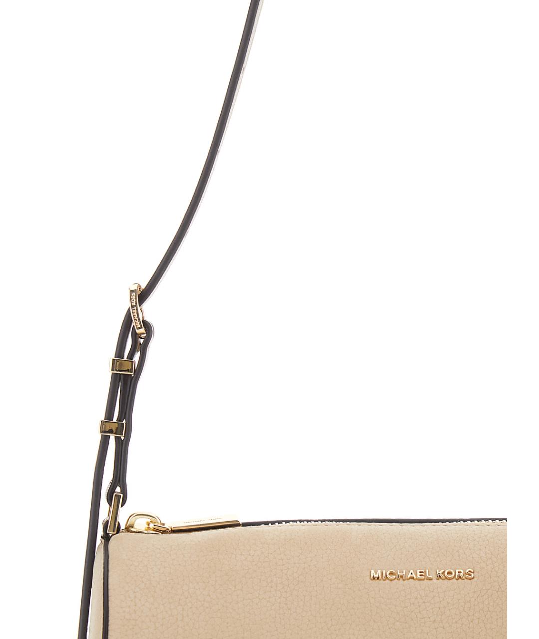 MICHAEL MICHAEL KORS Бежевая кожаная сумка через плечо, фото 3