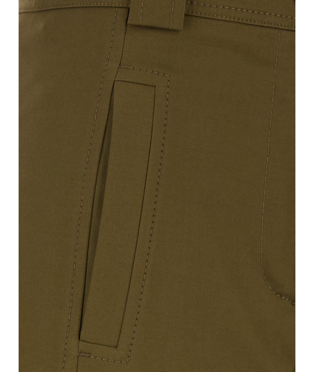 MAX MARA Зеленые хлопковые прямые брюки, фото 3